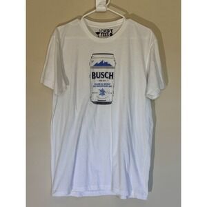 Chive Tees White Crewneck BUSCH BEER Can Short Sleeve Tshirt Unisex Adult Large‎